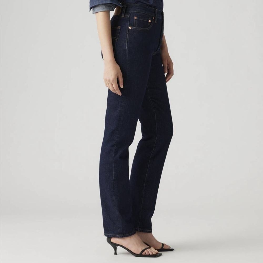 Levi's 501 Women's Straight Leg Jeans - Dark Blue - Picture 11 of 11